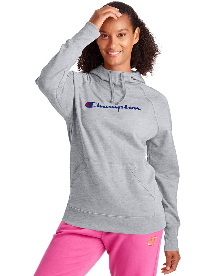 Champion Powerblend Fleece Script Logo - Naisten Harmaat Huppari - Suomi 8269317-CT